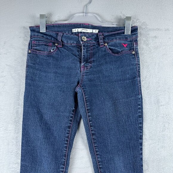 Grane Bootcut Jeans Womens Size 5 Junior Low Rise Embroidered Pockets Blue - Picture 3 of 12
